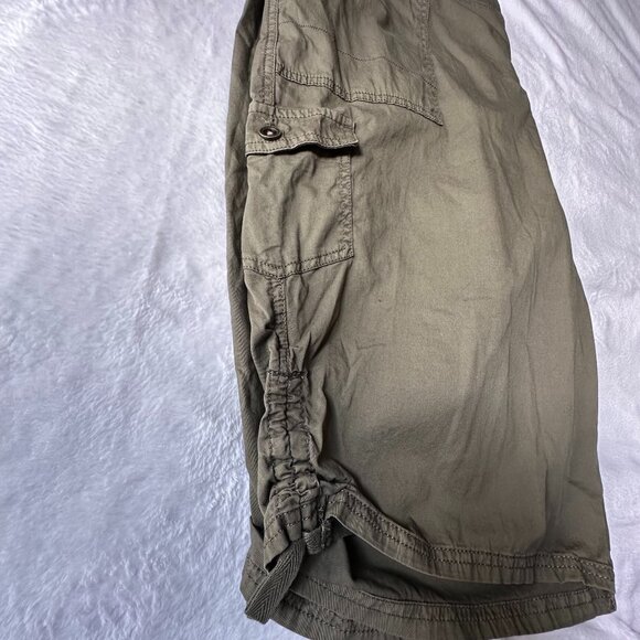 NWT Women's 22W EVRI Olive Green Elastic Comfort Waist Utility Skimmer Capris - Picture 7 of 9